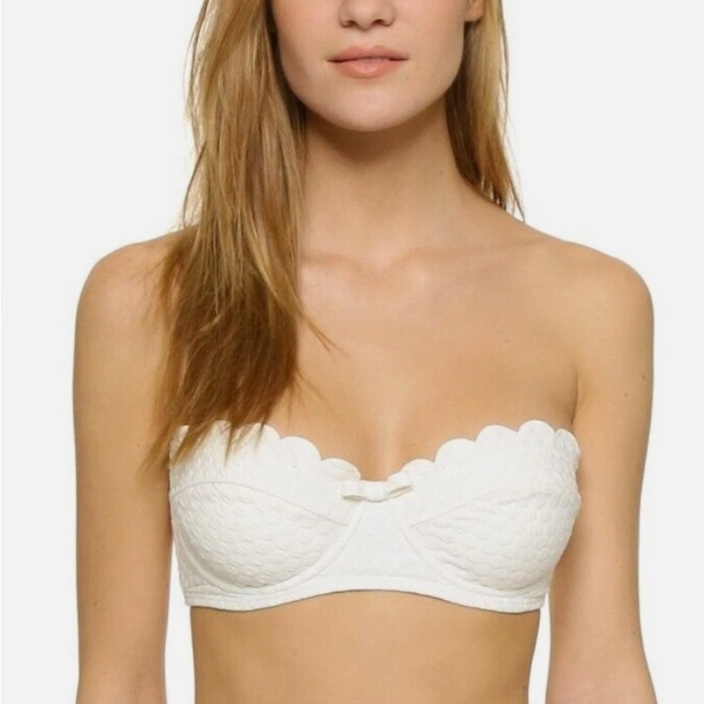 Kate Spade Marina Piccola Cream Underwire Bandeau Swimsuit Top (NEVER WORN)